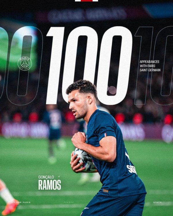 Gonzalo Ramos completes the milestone of playing 100 games for Paris, and Paris posted a picture to congratulate him